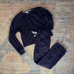 Lou & Grey SignatureSoft Plush Upstate Sweatshirt and Sweatpants - Navy